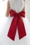 White/White Classy Satin with Tulle Skirt Flower Girl Dress